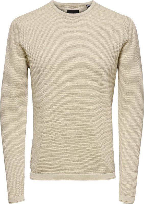 ONLY & SONS Mannelijke gebreide trui structuur, Zilvervoering., L