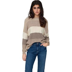 Only Trui Onlatia Stripe Pullover Knt Noo 15220044 Feather Gray Dames