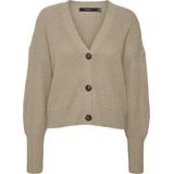 Vest - Lichtgrijs - V-Hals - Lange Mouwen - Regular Fit