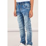 Jogger-Fit Jeans - Blauw - Katoen - Slim Fit - Verstelbare Taille