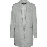 Blazer - Light Grey Melange - Ruimvallend - Lange Mouwen - Reverskraag