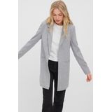 Blazer - Light Grey Melange - Ruimvallend - Lange Mouwen - Reverskraag