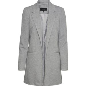 Blazer - Light Grey Melange - Ruimvallend - Lange Mouwen - Reverskraag