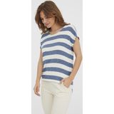 Vero Moda - T-shirt - China Blue/Snow White - Viscose Lenzing Ecovero