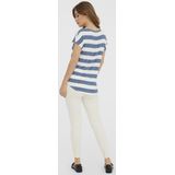 Vero Moda - T-shirt - China Blue/Snow White - Viscose Lenzing Ecovero