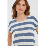Vero Moda - T-shirt - China Blue/Snow White - Viscose Lenzing Ecovero