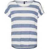 Vero Moda - T-shirt - China Blue/Snow White - Viscose Lenzing Ecovero