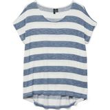 Vero Moda - T-shirt - China Blue/Snow White - Viscose Lenzing Ecovero