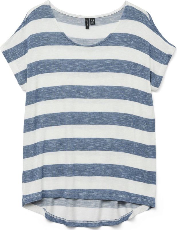 Vero Moda T-shirt Vmwide Stripe S l Top Ga Noos 10190017 China Blue snow White Dames