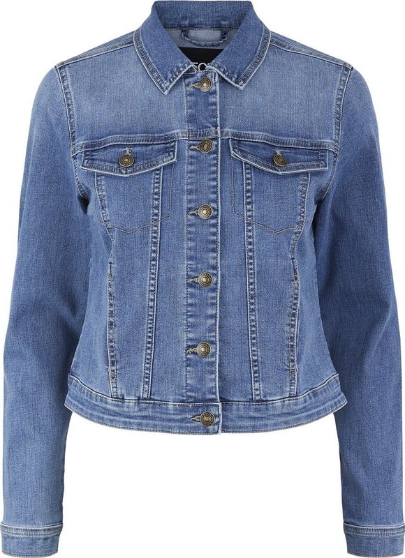 Jack - Medium Blue Denim - Sierzakken - Knoopsluiting - Lange Mouwen - Boxy