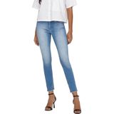 ONLY - ONLBLUSH LIFE MID SK ANK RAW REA155 - Dames Jeans - Skinny - Geruwde Randen