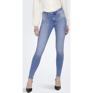 Skinny Fit Jeans - Mid Waist - Blauw - Katoen - Riemlussen