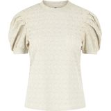 Top - Crème Wit - Polyester - Korte Pofmouw