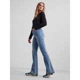 PIECES PCPEGGY Flared Jeans - Lichtblauw Denim - High Waist - Volledige Lengte