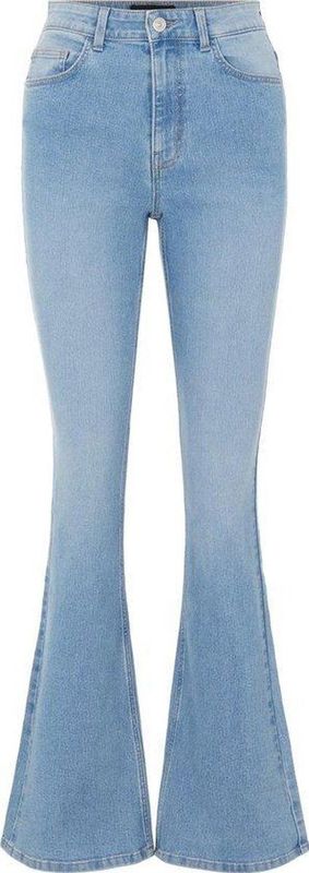 PIECES PCPEGGY Flared Jeans - Lichtblauw Denim - High Waist - Volledige Lengte