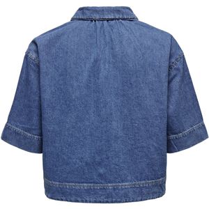Onlcleo - Denim Overhemd - Blauw - Katoen - Lange Mouwen - Knoopsluiting