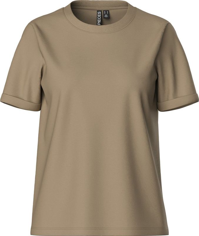 Pieces Pcria Ss Fold Up Solid Tee Jrs Noos Bc Dames t Shirts