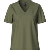 Pieces T-shirt Pcria Ss V-neck Solid Tee Noos Bc 17120455 Deep Lichen Green Dames