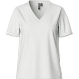 Pieces T-shirt Pcria Ss V-neck Solid Tee Noos Bc 17120455 Bright White Dames