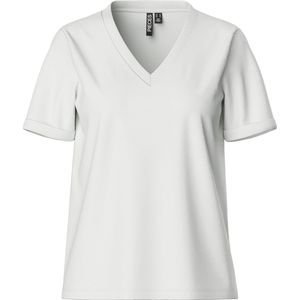 Pieces T-shirt Pcria Ss V-neck Solid Tee Noos Bc 17120455 Bright White Dames
