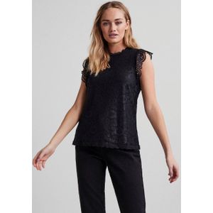 PIECES Kanten Top PCOLLINE met Kant Zwart
