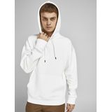 JACK & JONES Star basic sweat hood regular fit - heren hoodie katoenmengsel met capuchon - offwit
