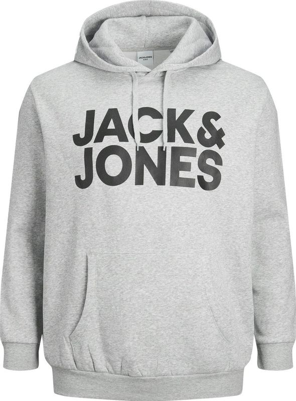 Jack&Jones - Sweater - Lichtgrijs - Katoen/Polyester - Buidelzak