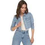 Denim Jas - Blauw - Katoen - Cropped Met Borstzakken