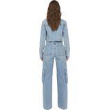 Denim Jas - Blauw - Katoen - Cropped Met Borstzakken