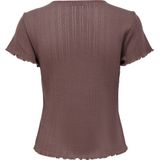 T-shirts - Katoen - O-hals - Korte Mouwen - Ruche Detail - Tight Fit