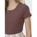 T-shirts - Katoen - O-hals - Korte Mouwen - Ruche Detail - Tight Fit