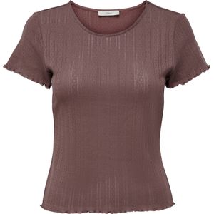 T-shirts - Katoen - O-hals - Korte Mouwen - Ruche Detail - Tight Fit