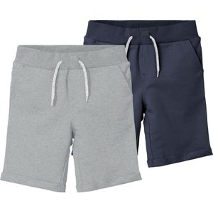 NAME IT Sweatshort - Set van 2 - Katoen - Grijs