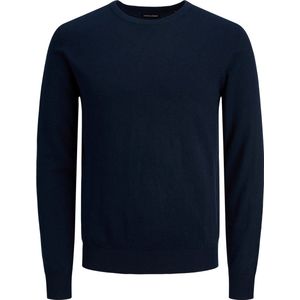 JACK & JONES Emil knit crew neck slim fit - heren pullover viscosemengsel met O-hals - blauw