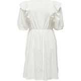 ONLY - ONLIRMA SS DRESS WVN - Jurk - Zwart - Jersey - Borduurdetails en Ruffles