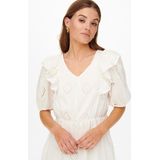 ONLY - ONLIRMA SS DRESS WVN - Jurk - Zwart - Jersey - Borduurdetails en Ruffles