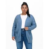 ONLY CARMAKOMA - Vest - Groen - Split Hals - Lange Mouwen - Regular Fit