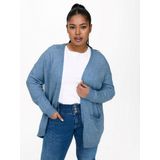 ONLY CARMAKOMA - Vest - Groen - Split Hals - Lange Mouwen - Regular Fit