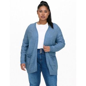 ONLY CARMAKOMA - Vest - Groen - Split Hals - Lange Mouwen - Regular Fit