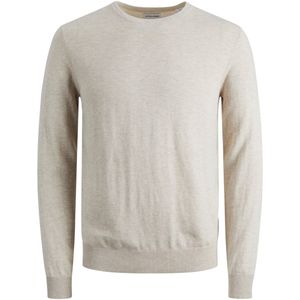 JACK & JONES Emil - Pullover - Beige Melange - Viscosemengsel - O-hals