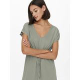 JDY - Korte Jurk - Zwart - Jersey - V-Hals - Korte Mouwen - Regular Fit