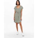 JDY - Korte Jurk - Zwart - Jersey - V-Hals - Korte Mouwen - Regular Fit