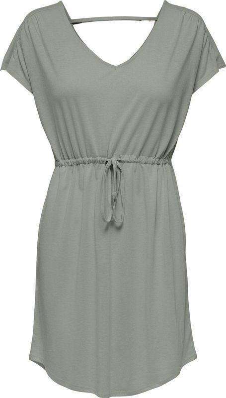 JDY - Korte Jurk - Zwart - Jersey - V-Hals - Korte Mouwen - Regular Fit