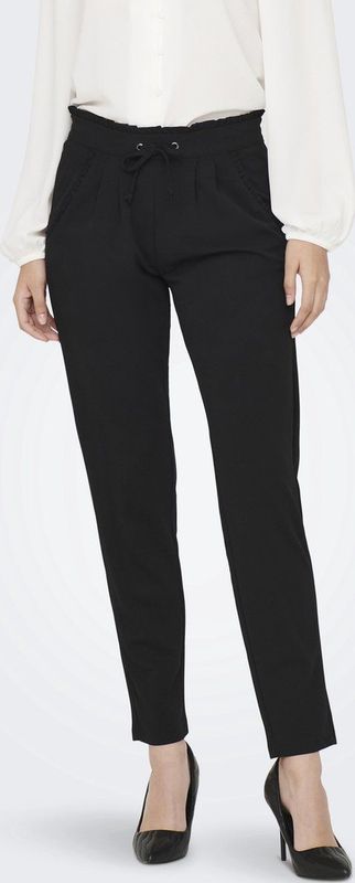 JDY - Wide Leg Fit Broeken - Zwart - Koordsluiting - Elastiek in Taille