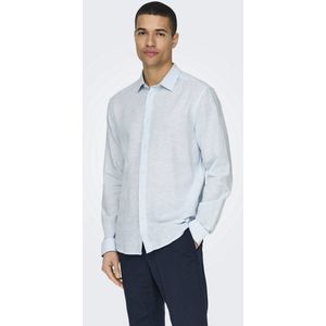 Only & Sons - ONSCAIDEN - Overhemd - Blauwtinten - Katoen/Linnen