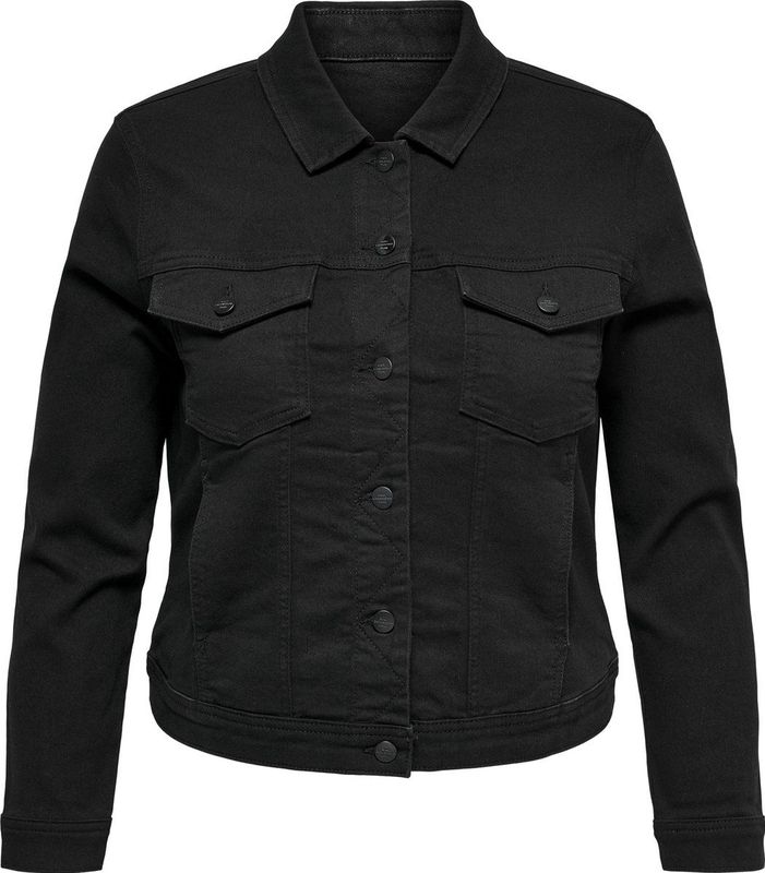 ONLY CARMAKOMA - Denim Jas - Blauw - Knoopsluiting - Kort