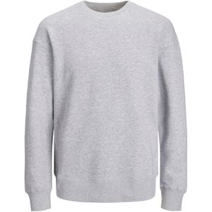 JACK & JONES Star basic sweat crew neck regular fit - heren sweatshirt katoenmengsel met O-hals - lichtgrijs melange