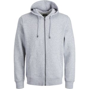 JACK & JONES Star basic sweat zip hood regular fit - heren sweatvest katoenmengsel met capuchon - lichtgrijs melange