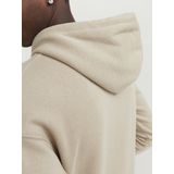 JACK & JONES - Hoodie - Beige - Katoen - Met Kap - Lange Mouwen
