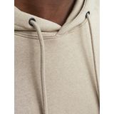 JACK & JONES - Hoodie - Beige - Katoen - Met Kap - Lange Mouwen